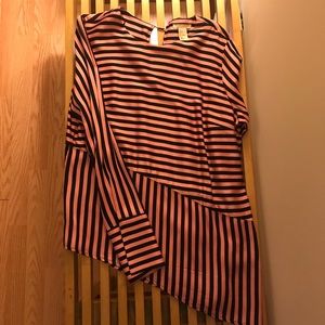 Black & Pink striped blouse